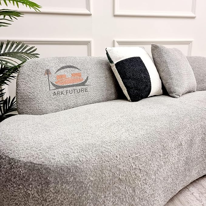 Miami Curved 3-Seater Boucle Sofa – Modern L Shape Sofa
