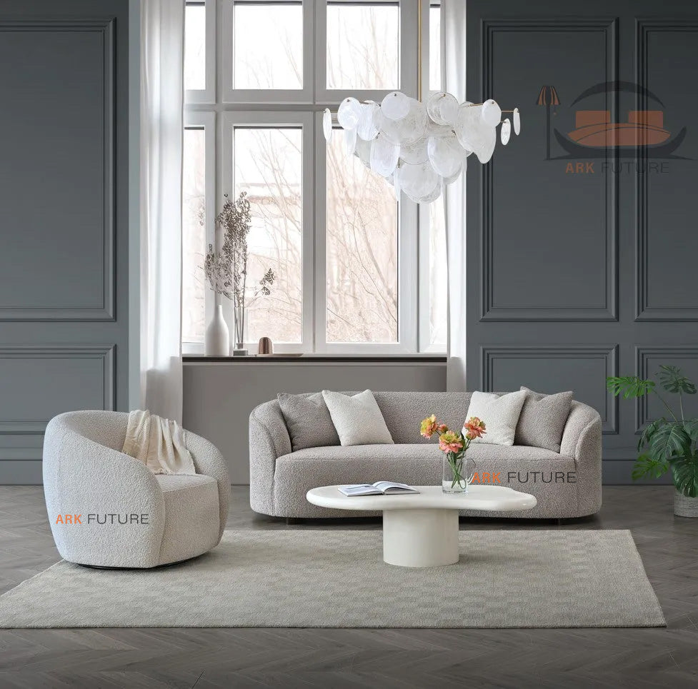 Aluxo Beautiful and comfortable Nolita Boucle Teddy Sofa and Accent Chair