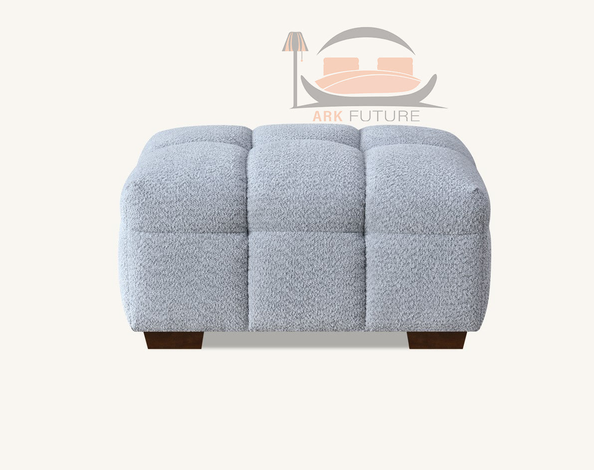 Aluxo Tribeca Comfortable Sofa in Pearl Boucle Fabric