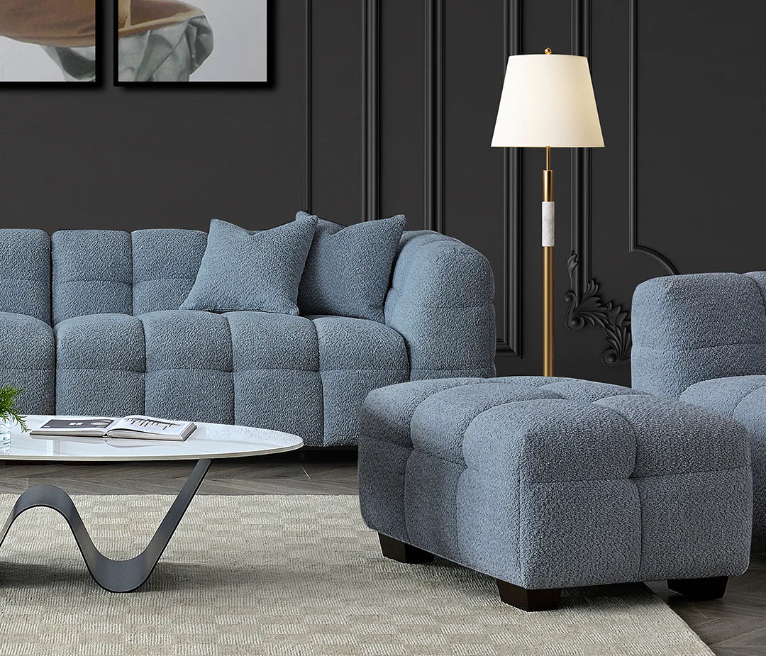 Arkfuture Tribeca Corner Sofa in Iron Boucle Fabric