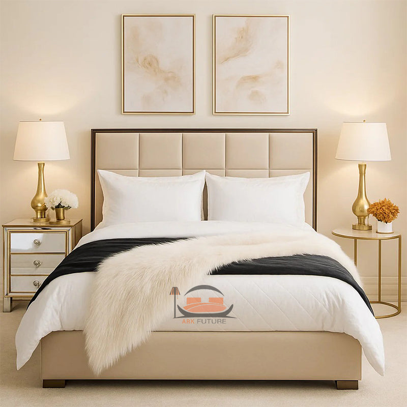 Archie Cube Design Bed Frame With Black Border