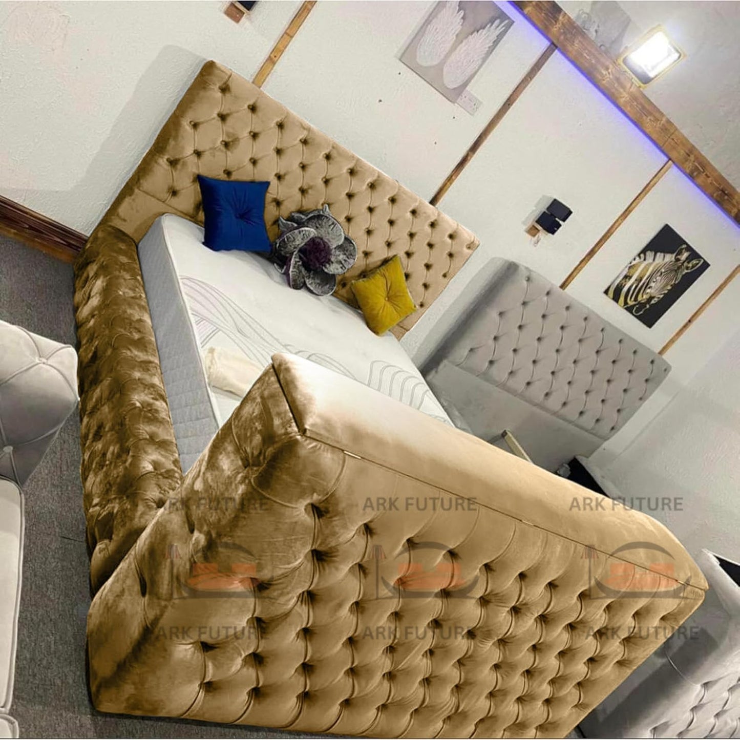 Vero Plush TV Bed Frame – Modern & Comfortable Upholstered Bed