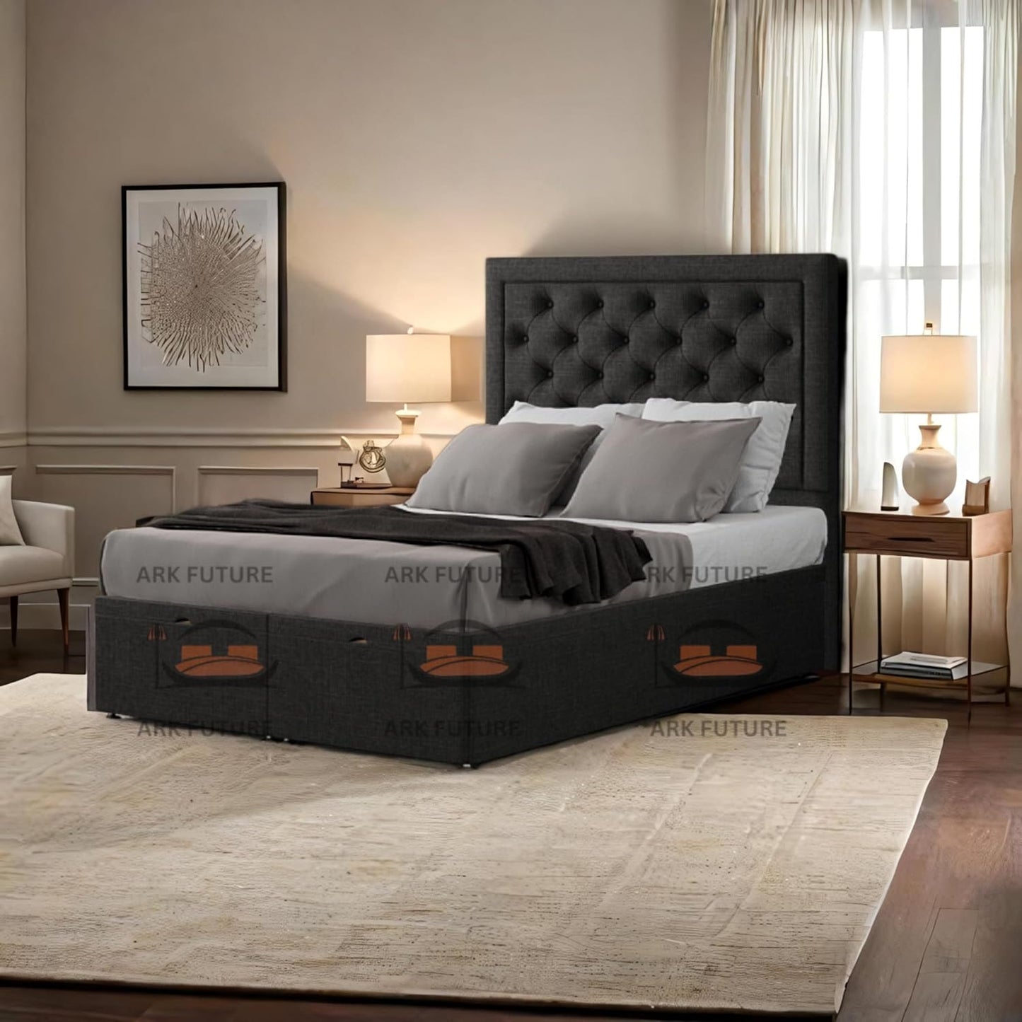Ottoman Upholstered Storage Bed with Gas Lift – Modern & Durable