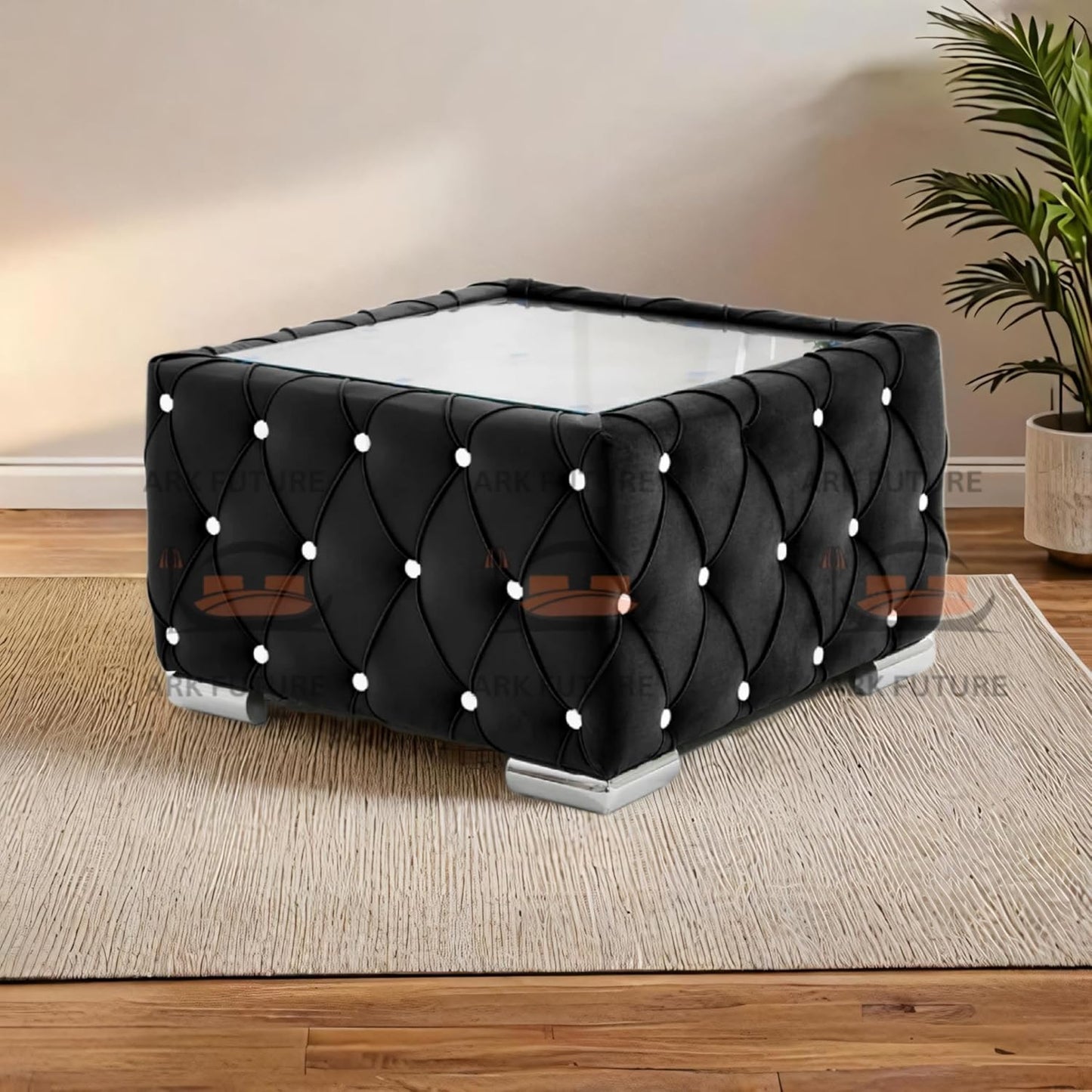 Verona Plush Velvet Square Footstool β Stylish & Comfortable