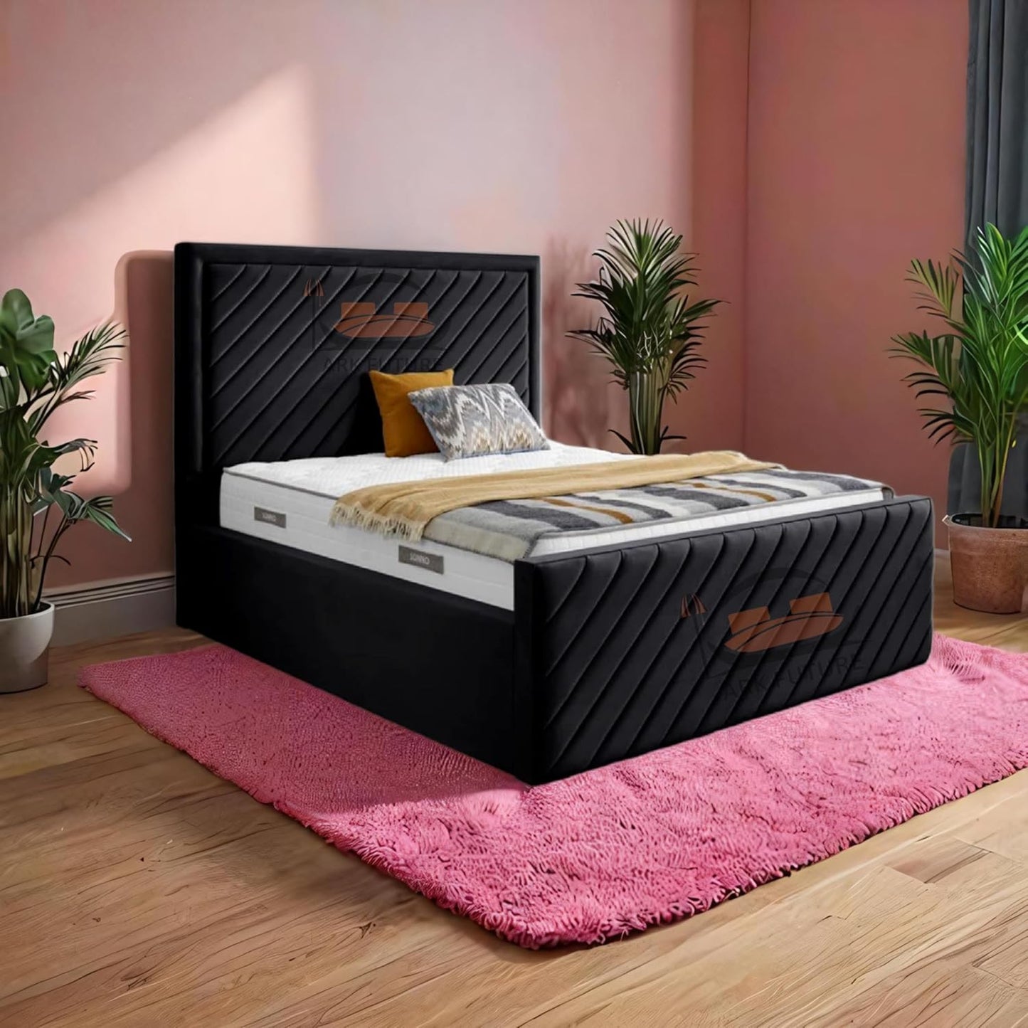 Moorcroft Upholstered Bed Frame with Plush Upholstery and Elegant Design