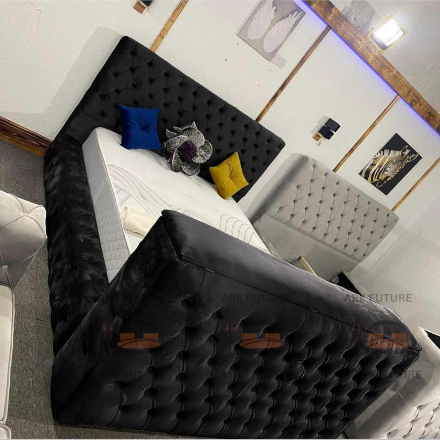 Vero Plush TV Bed Frame – Modern & Comfortable Upholstered Bed