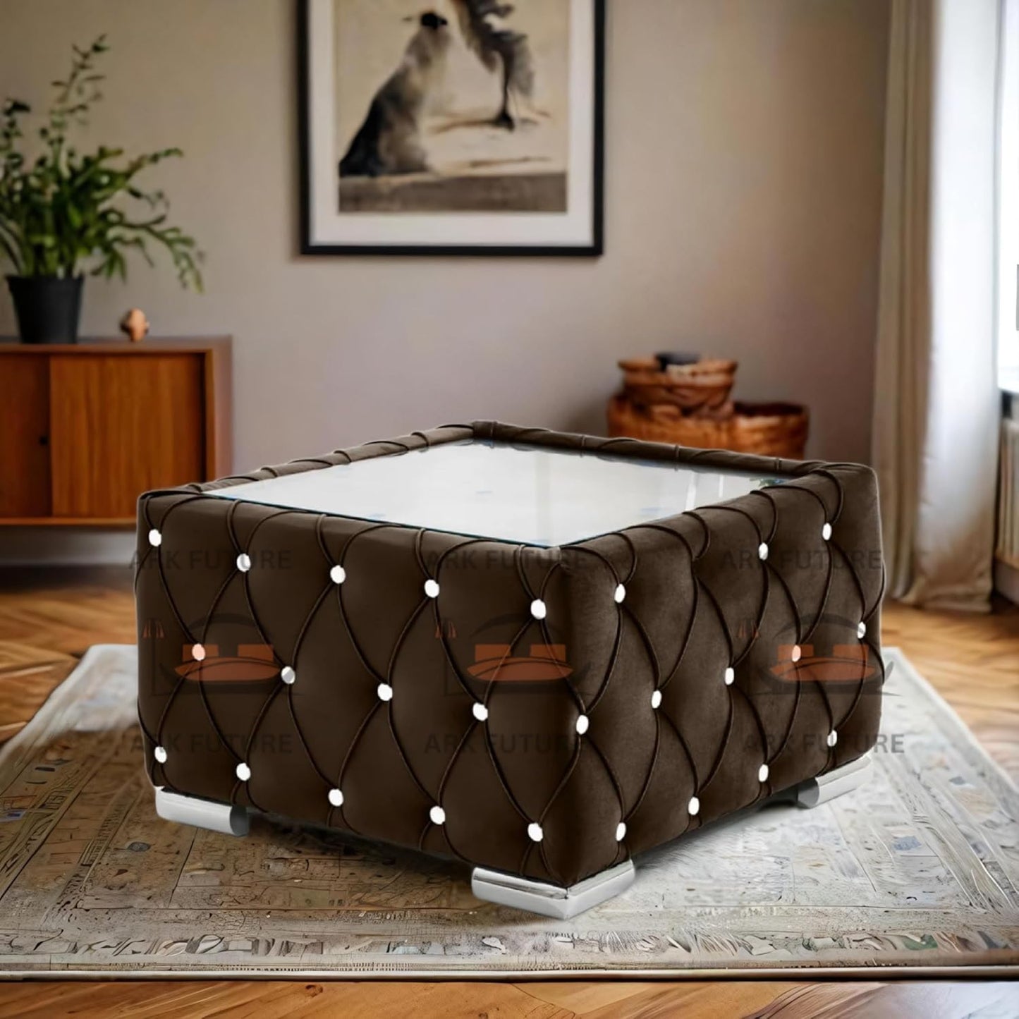 Verona Plush Velvet Square Footstool β Stylish & Comfortable