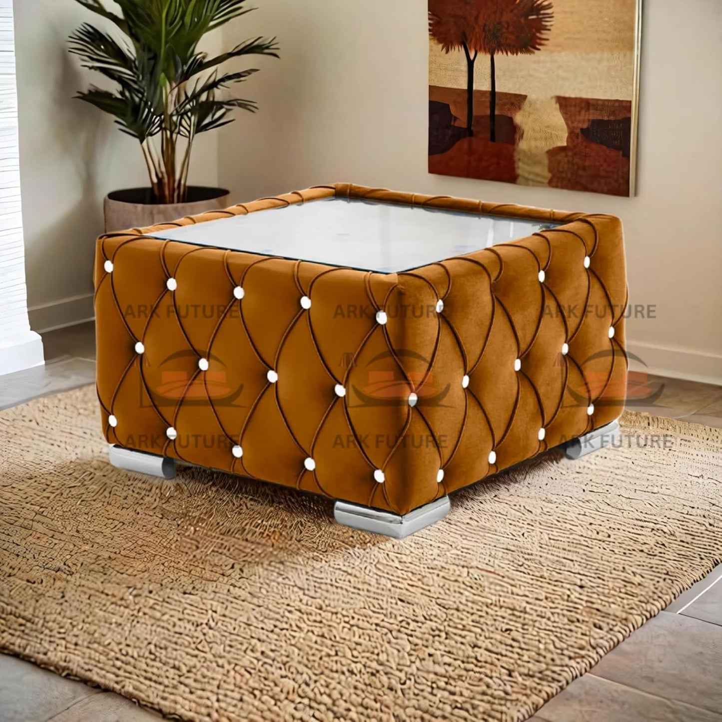 Verona Plush Velvet Square Footstool β Stylish & Comfortable