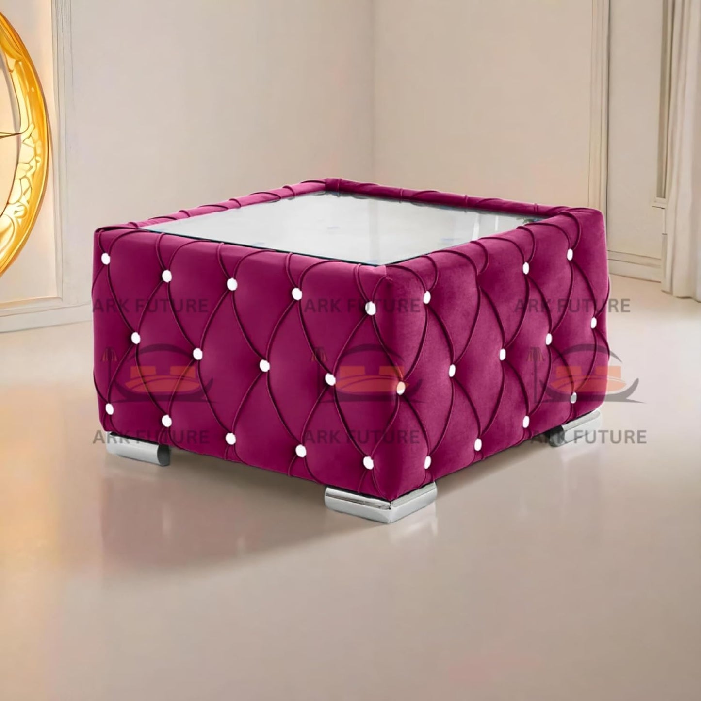 Verona Plush Velvet Square Footstool β Stylish & Comfortable