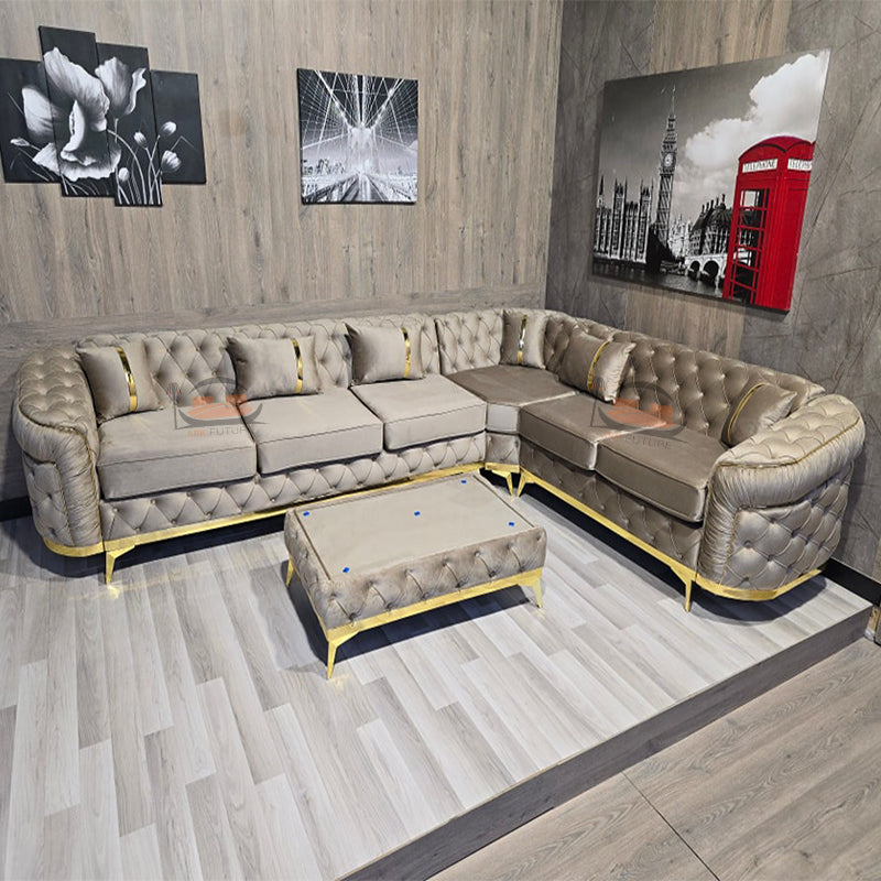 Chelsea Chesterfield L Sofa Sofa in Plush Velvet Sofa