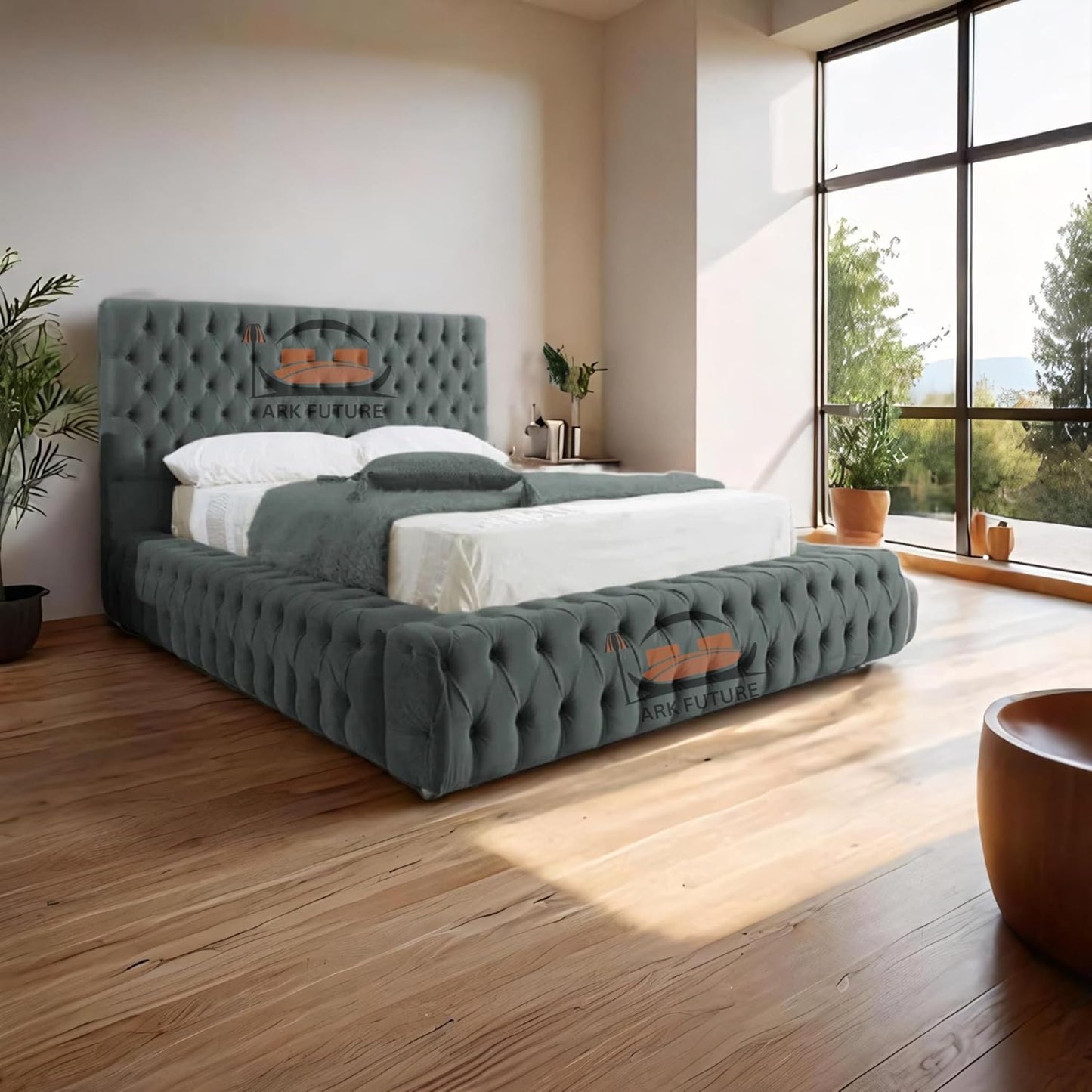 Celeste Upholstered Ottoman Bed Frame with Storage