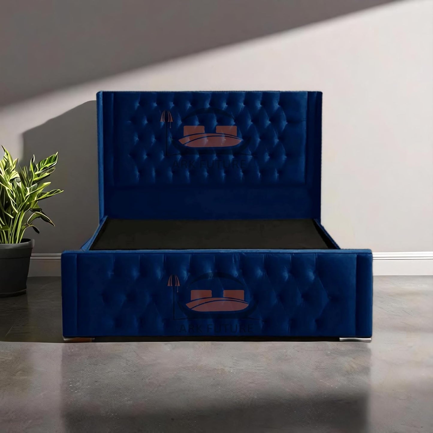 Calgary Upholstered Bed Frame | Modern Fabric Bed with Tufted Headboard