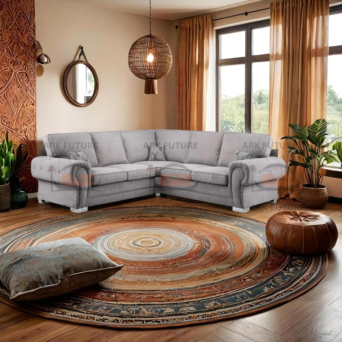Veneto 5-Seater L-Shaped Corner Sofa with Full Back and Chesterfield Arms
