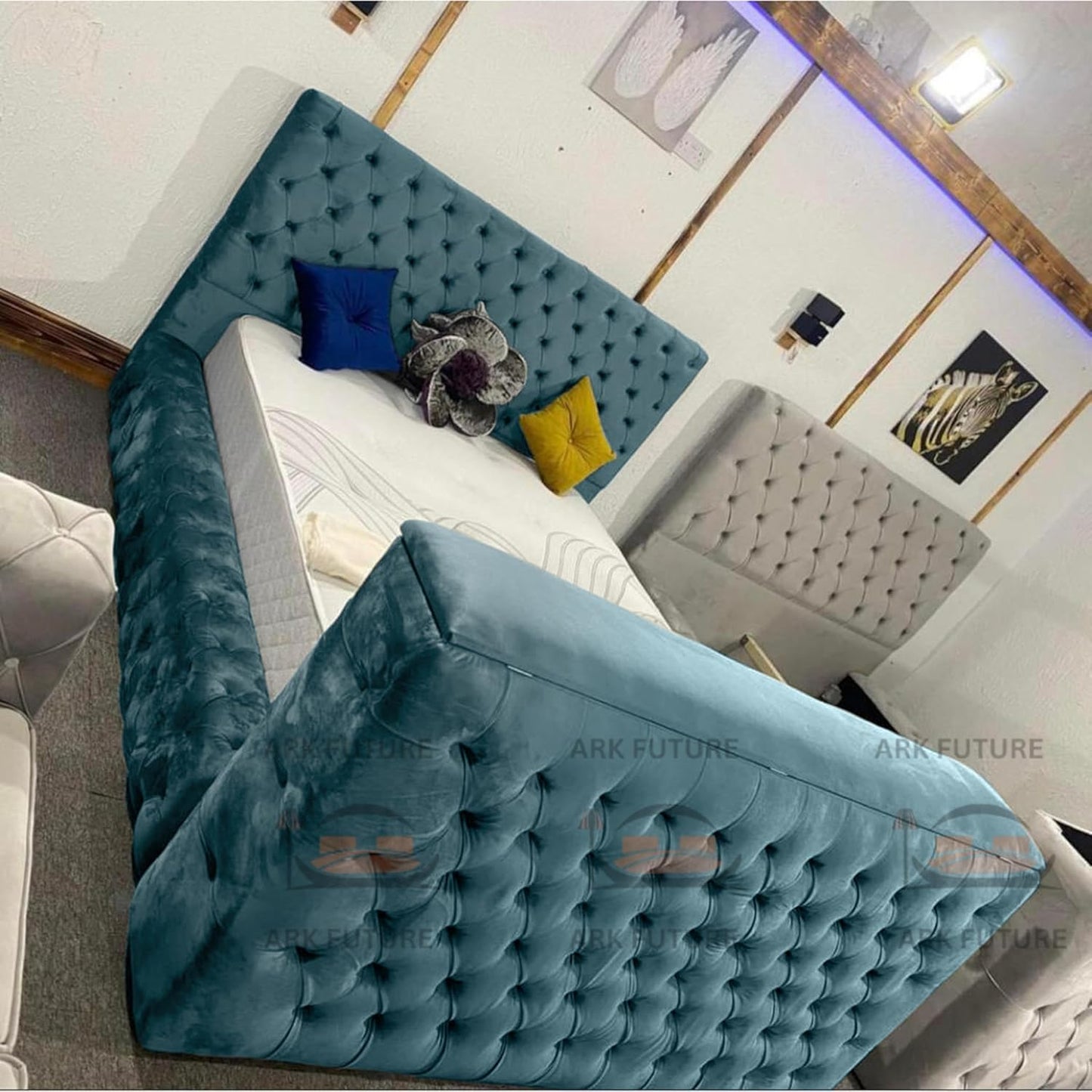 Vero Plush TV Bed Frame – Modern & Comfortable Upholstered Bed
