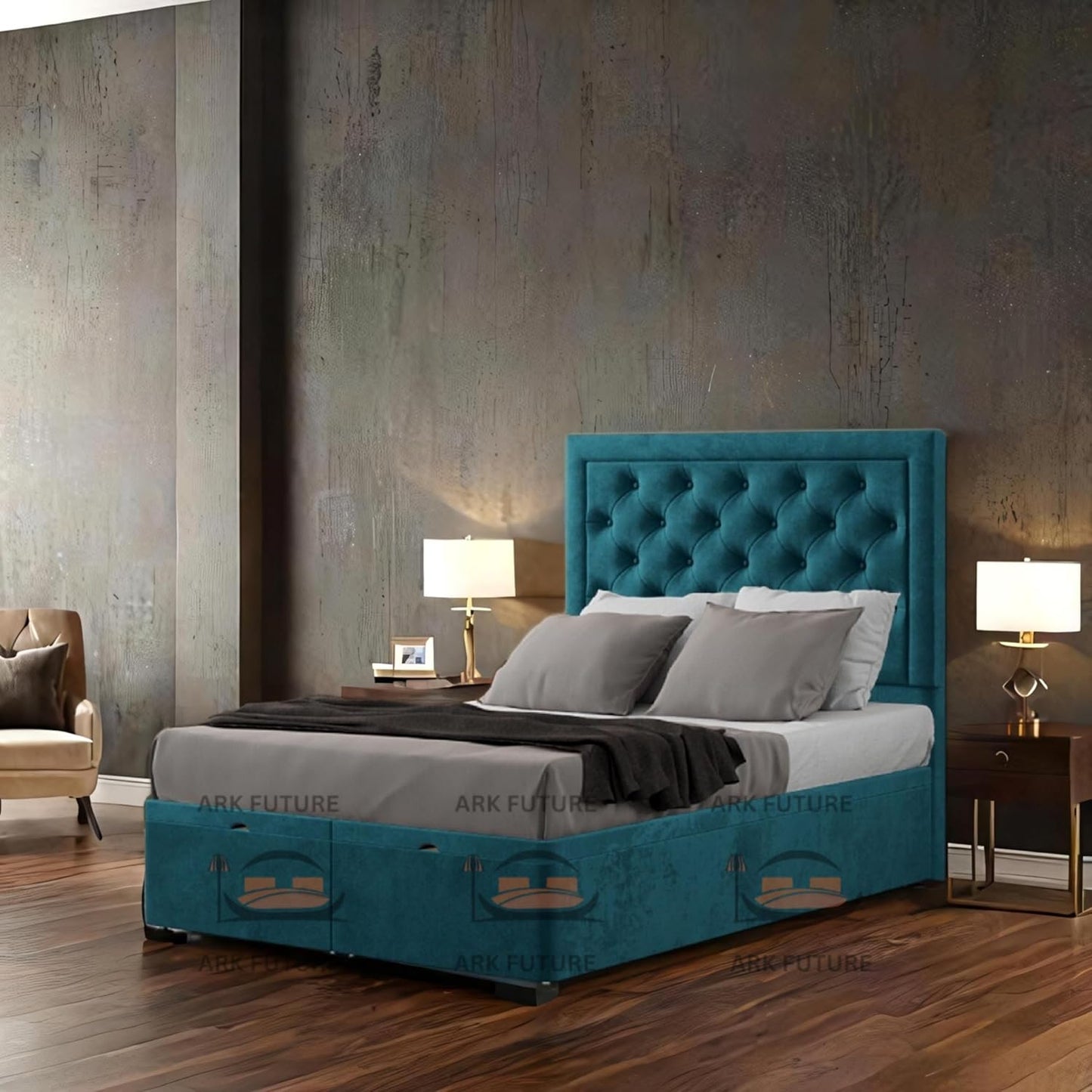 Ottoman Upholstered Storage Bed with Gas Lift – Modern & Durable