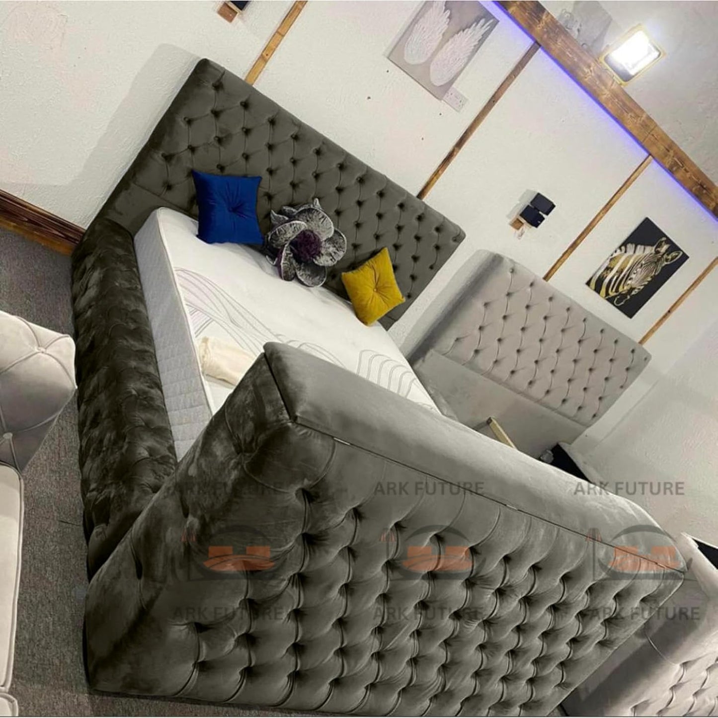 Vero Plush TV Bed Frame – Modern & Comfortable Upholstered Bed