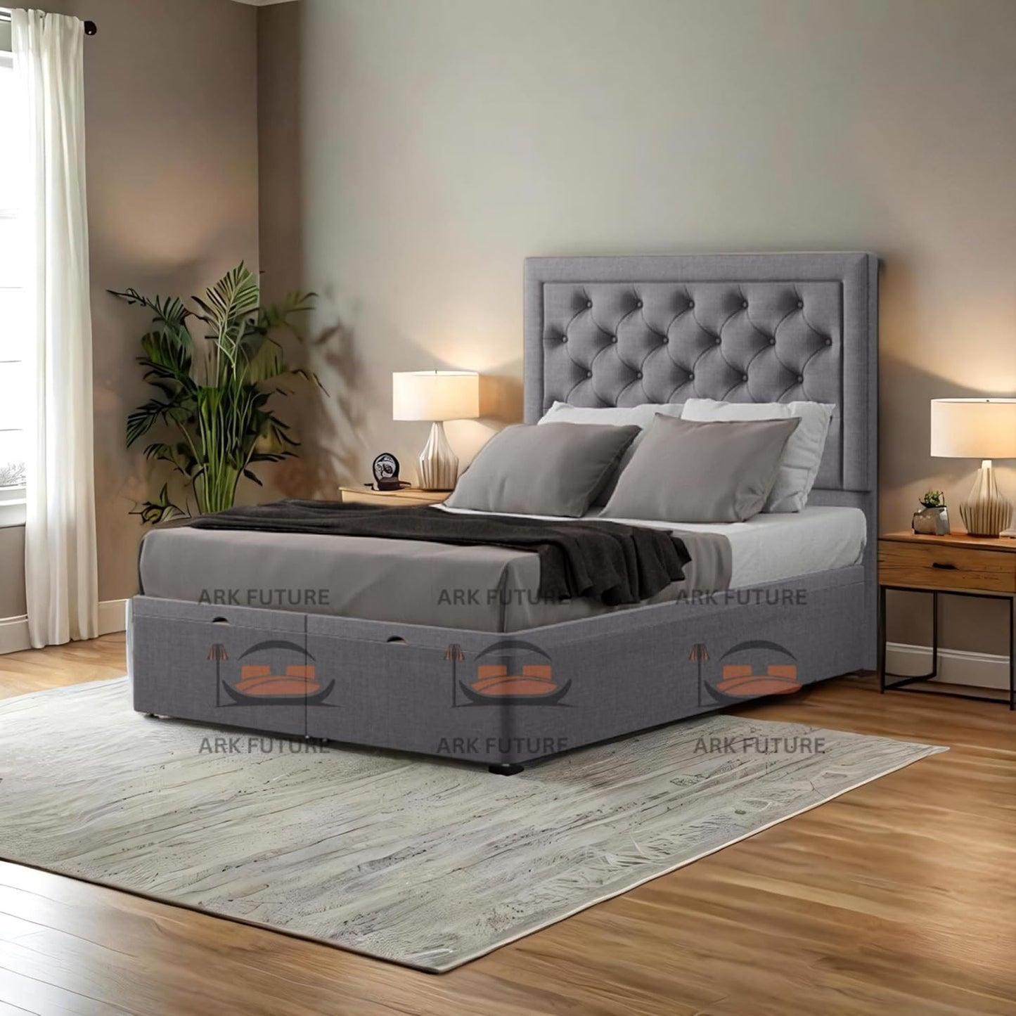Ottoman Upholstered Storage Bed with Gas Lift – Modern & Durable
