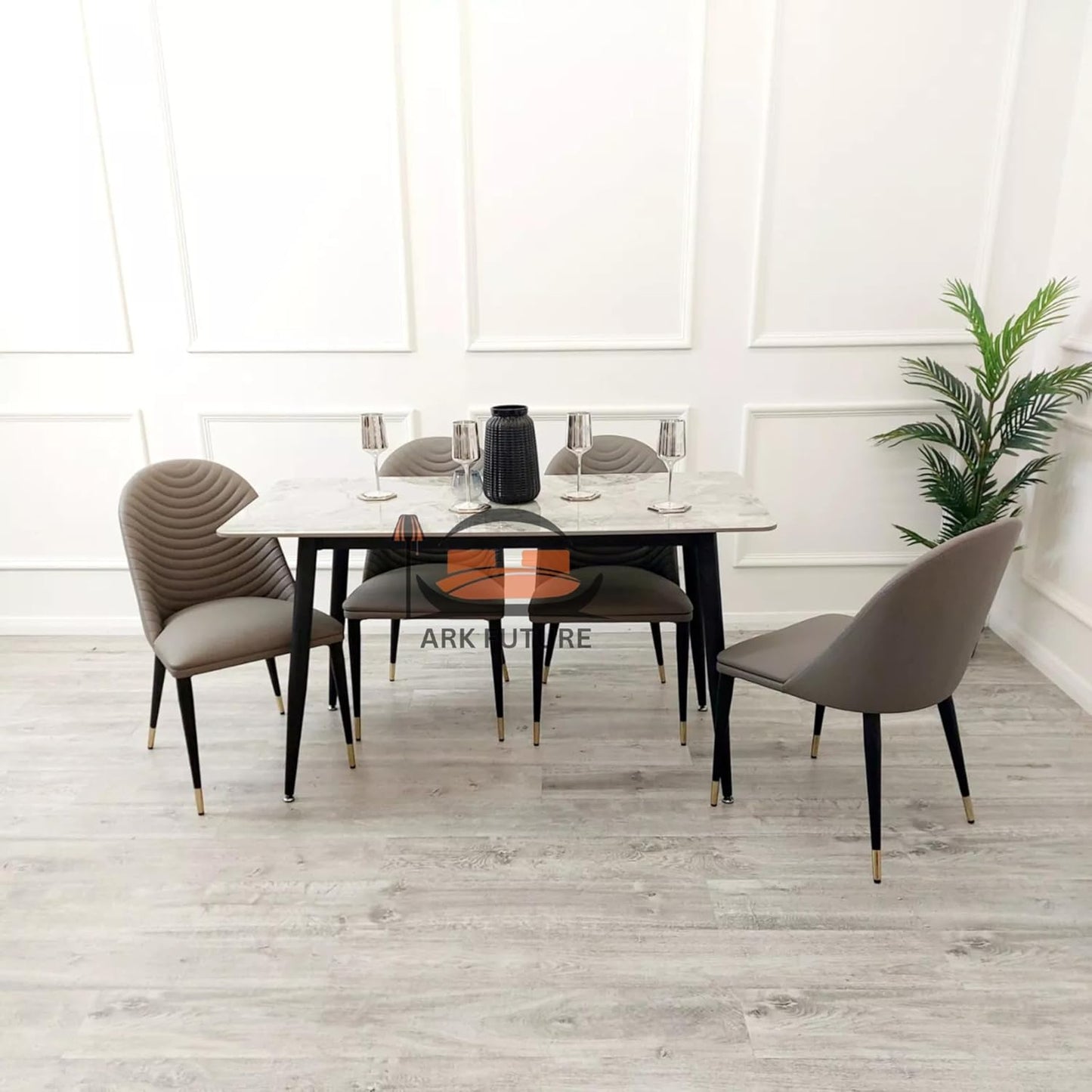 Alba Leather Dining Chair – Modern Design with Sturdy Legs