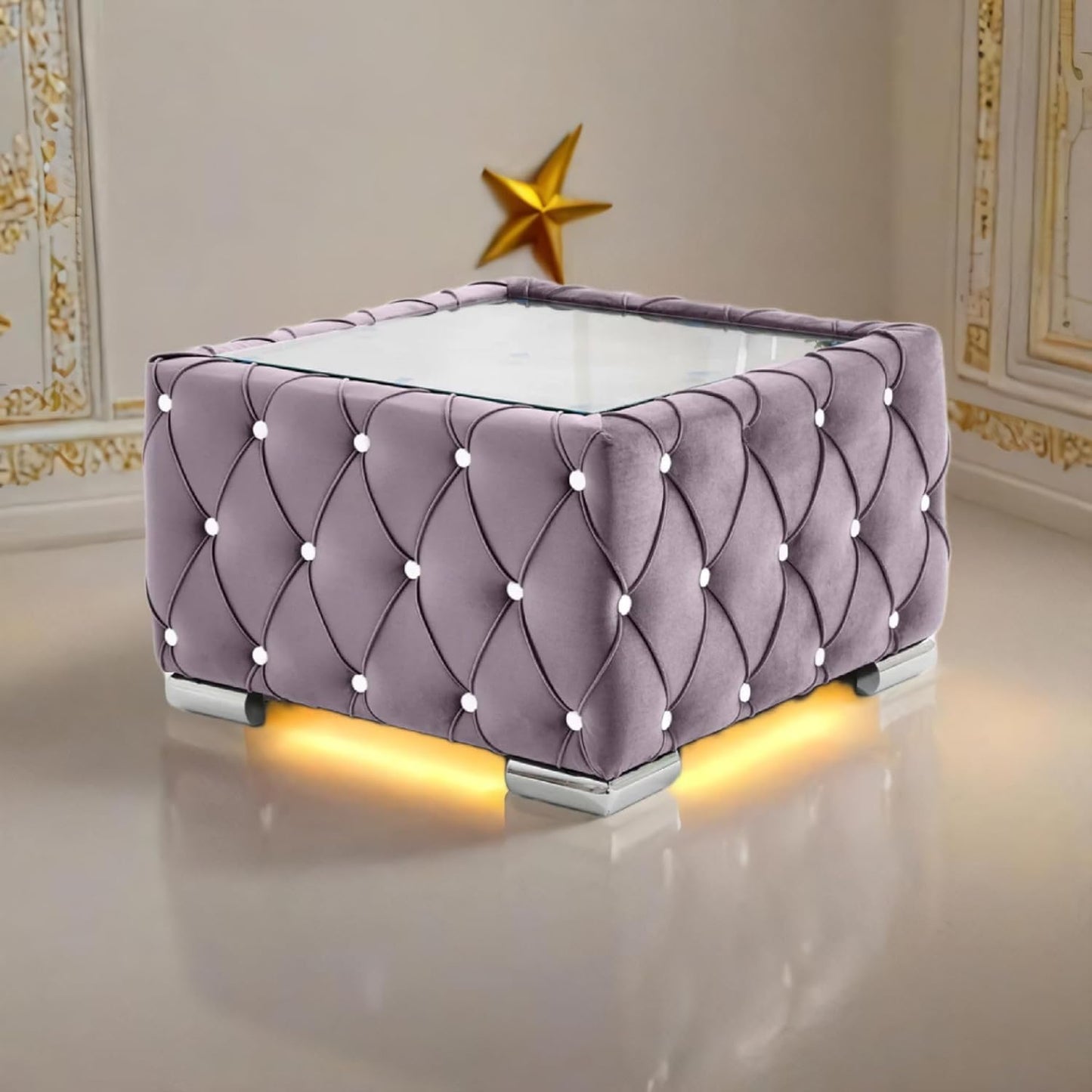 Verona Plush Velvet Square Footstool β Stylish & Comfortable