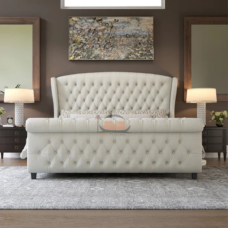 Lucia Wingback Sleigh Bed Frame
