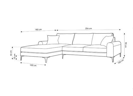 Drew Luxury U shape Sofa in Plush Velvet Fabric