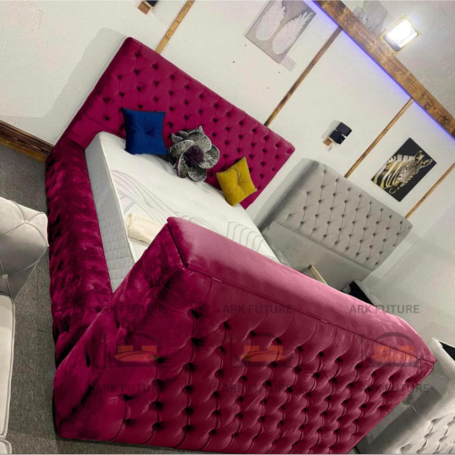 Vero Plush TV Bed Frame – Modern & Comfortable Upholstered Bed