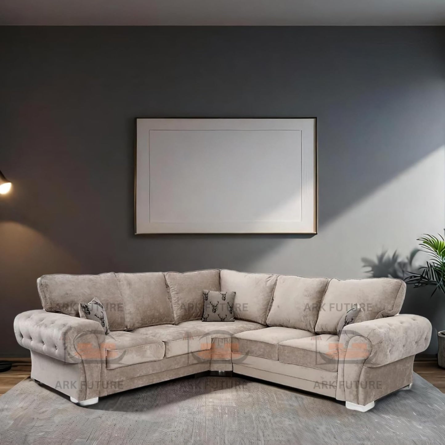 Veneto 5-Seater L-Shaped Corner Sofa with Full Back and Chesterfield Arms