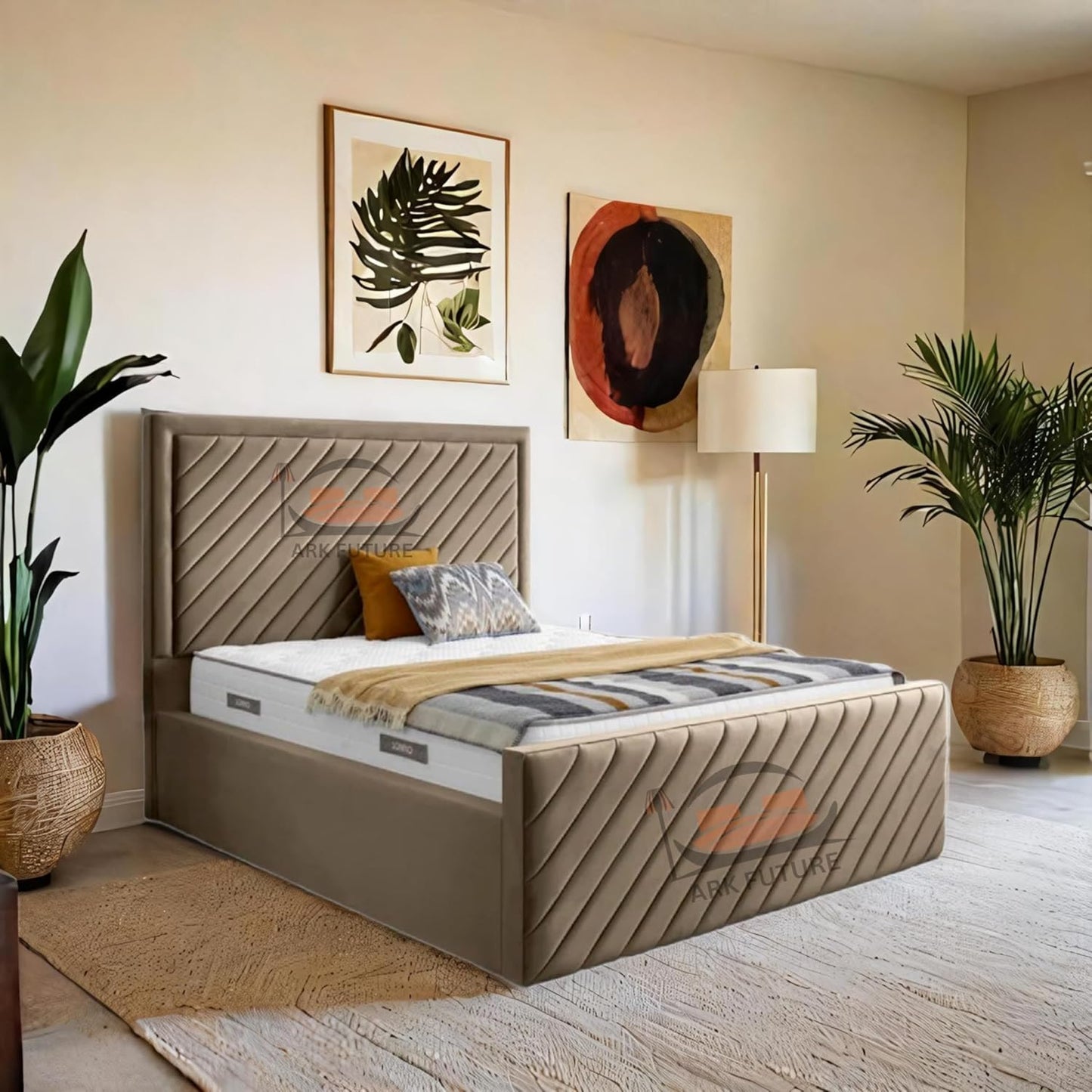 Moorcroft Upholstered Bed Frame with Plush Upholstery and Elegant Design
