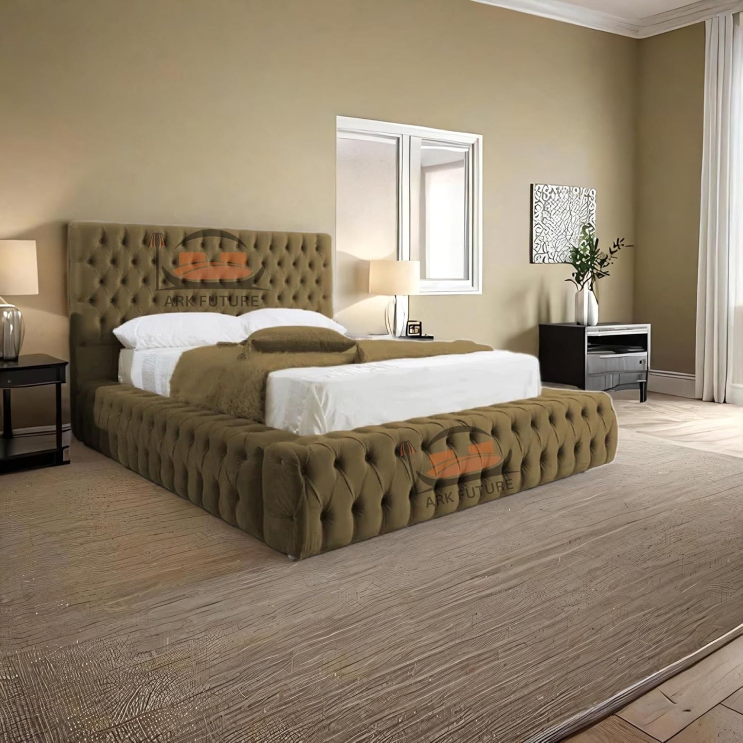 Celeste Upholstered Ottoman Bed Frame with Storage