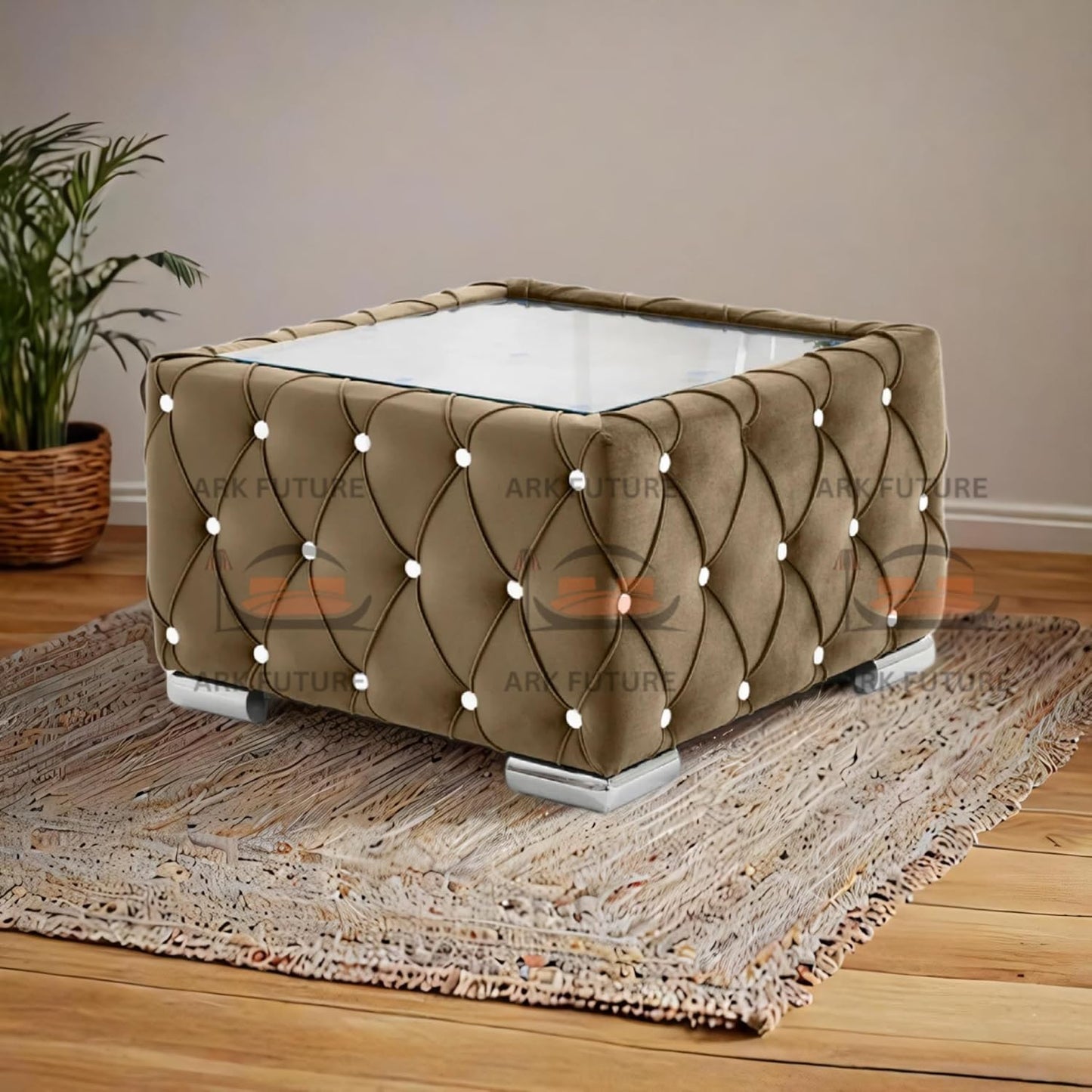 Verona Plush Velvet Square Footstool β Stylish & Comfortable