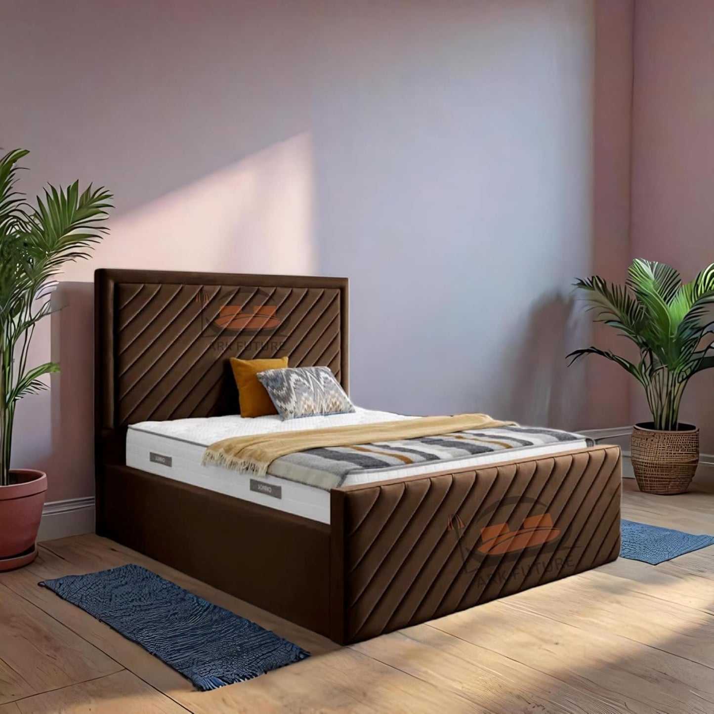 Moorcroft Upholstered Bed Frame with Plush Upholstery and Elegant Design