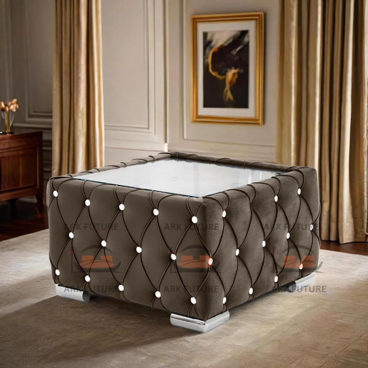 Verona Plush Velvet Square Footstool β Stylish & Comfortable