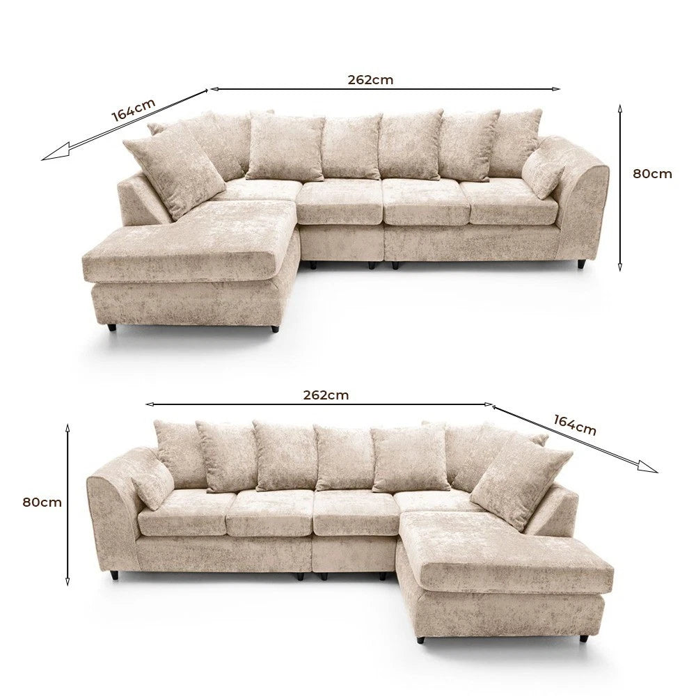 Noble Arc Left-Hand Chaise L-Shaped Sofa