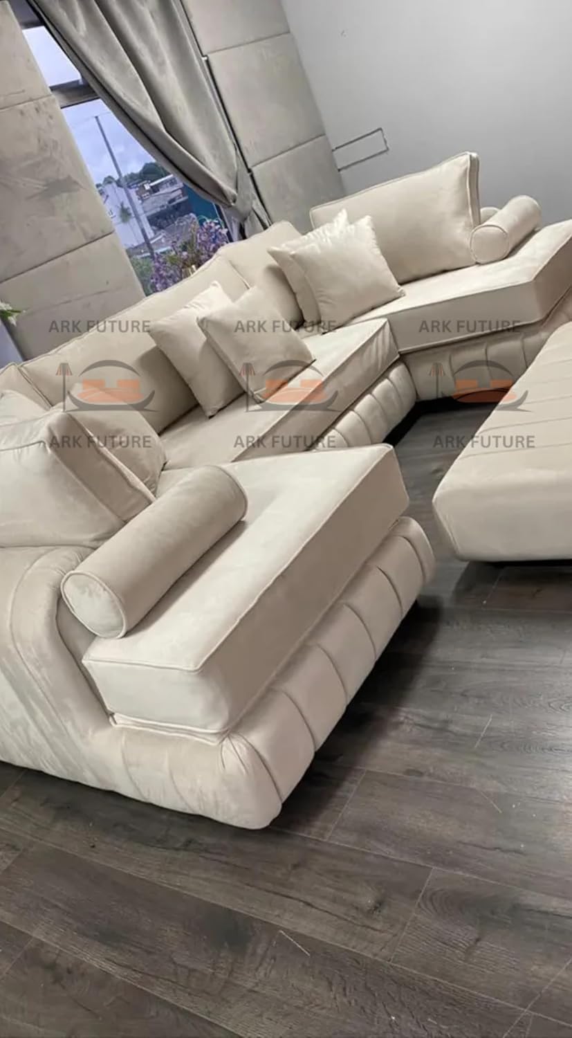 Brick Lane U-Shape Sofa with Contrast Piping – Modern Sectional Couch
