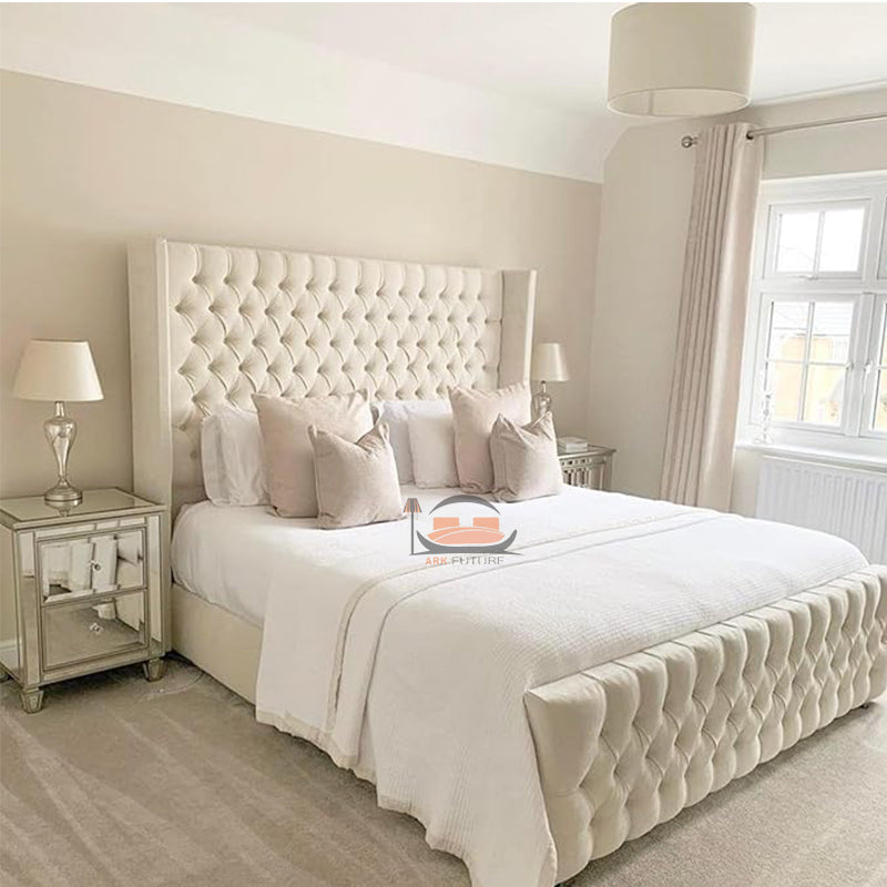 Patron Wingback Cream Bed Frame