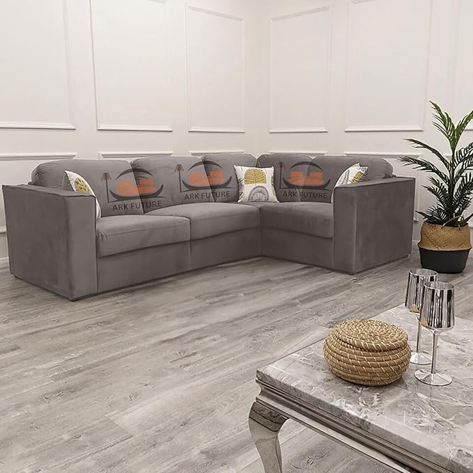 Hudson 4-Piece Modular Velvet Corner Sofa – Stylish & Spacious Seating (4-Piece)