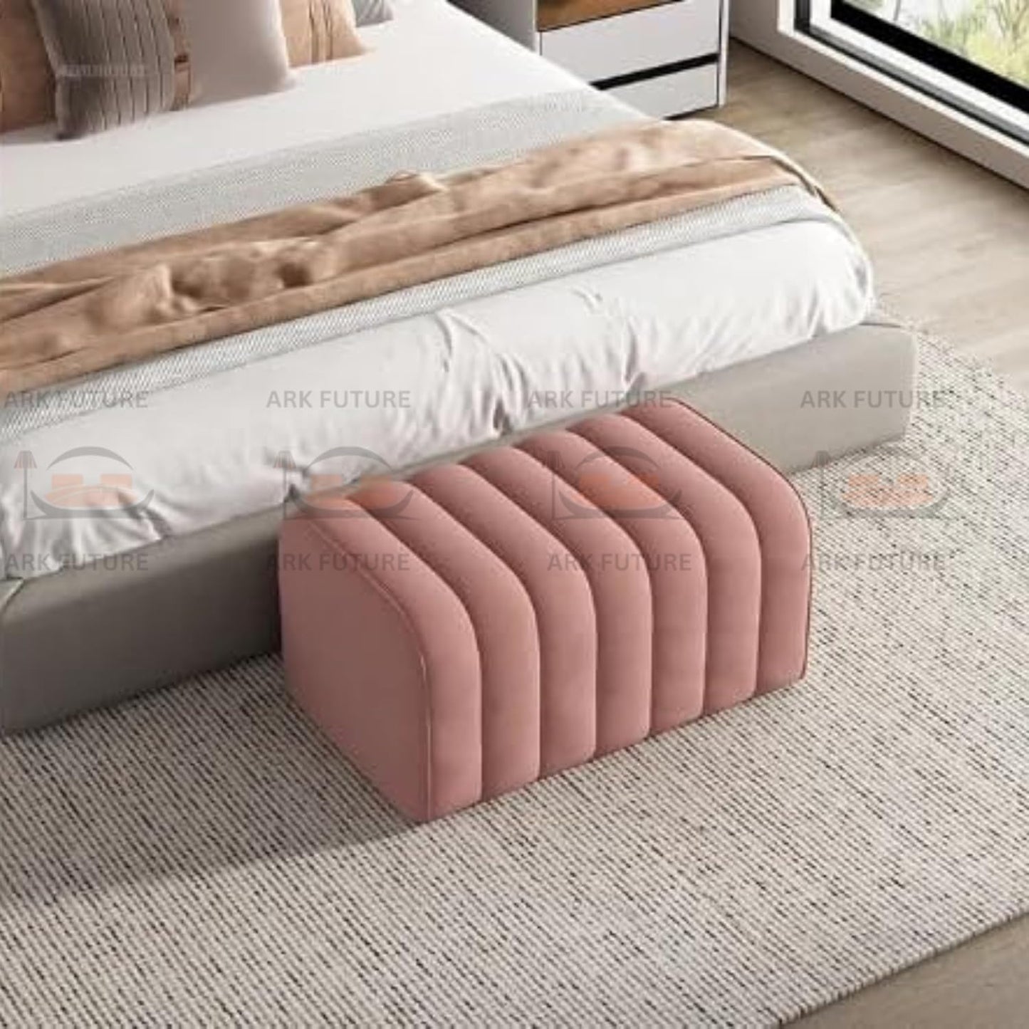 Nordic Velvet Upholstered Ottoman Bench – Stylish Modern Design, & Plush Velvet Fabric