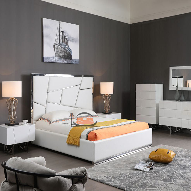 Reginald Stylish Bed Frame With Silver Border