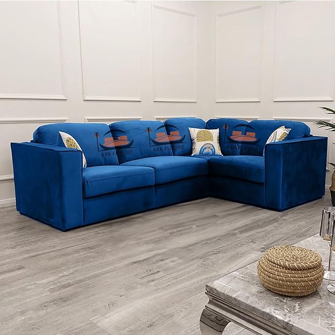 Hudson 4-Piece Modular Velvet Corner Sofa – Stylish & Spacious Seating (4-Piece)