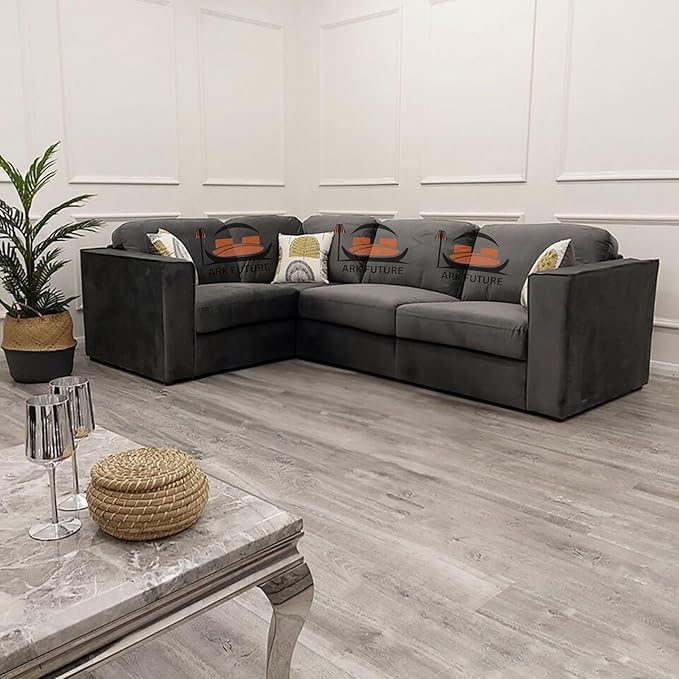 Hudson 4-Piece Modular Velvet Corner Sofa – Stylish & Spacious Seating (4-Piece)