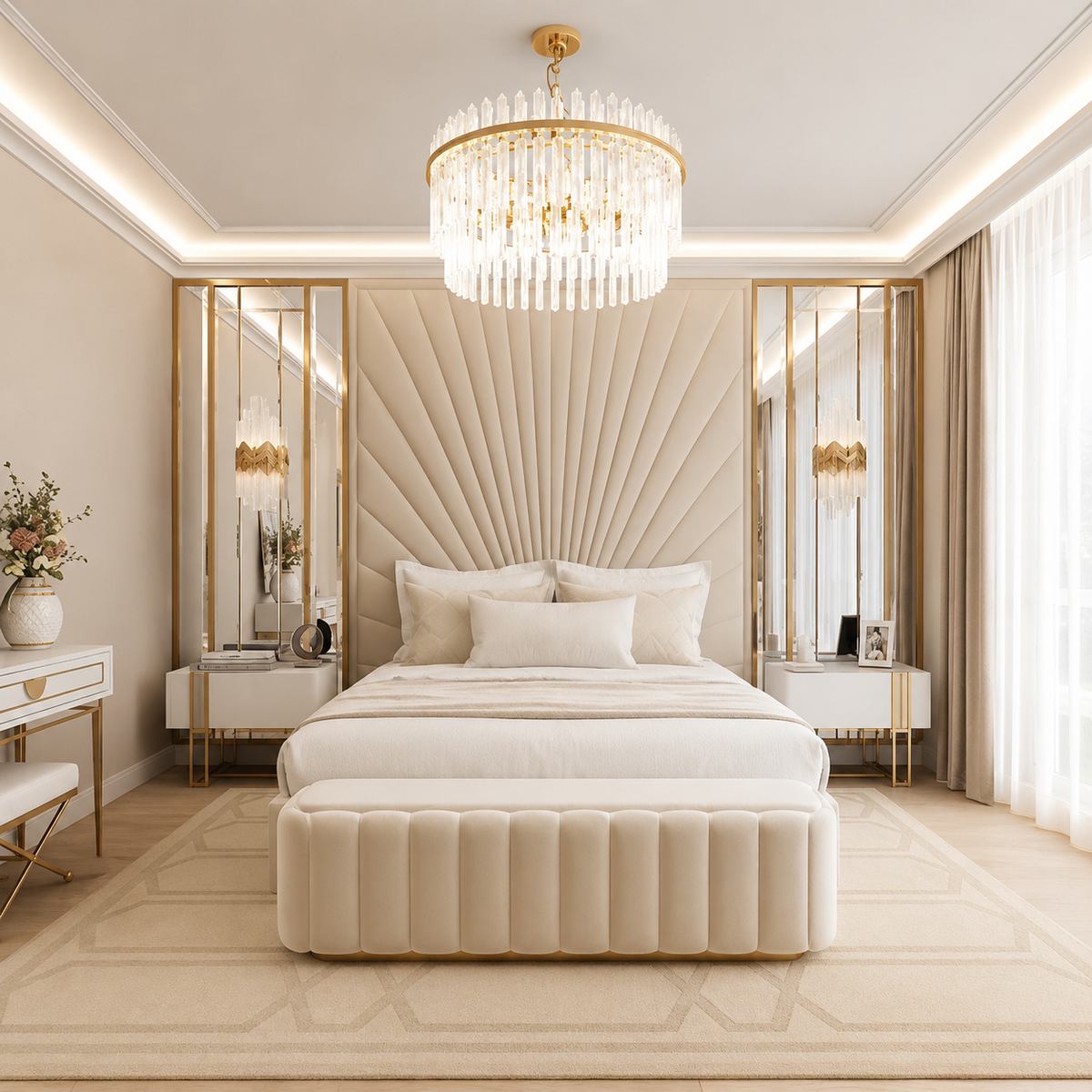 Carter stylish High Headboard Bed Frame