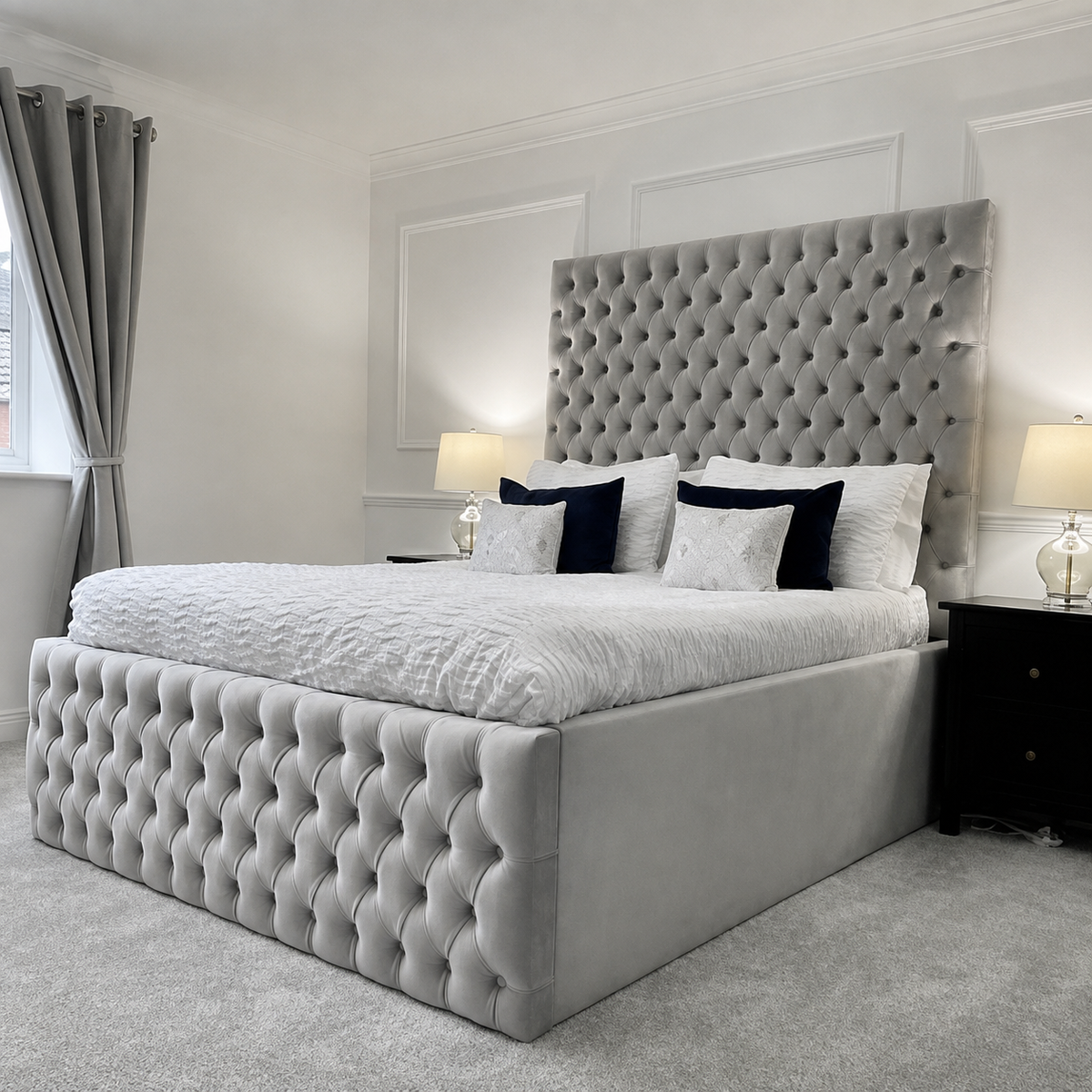 Alfred Chesterfield Bed Frame With High Siderails