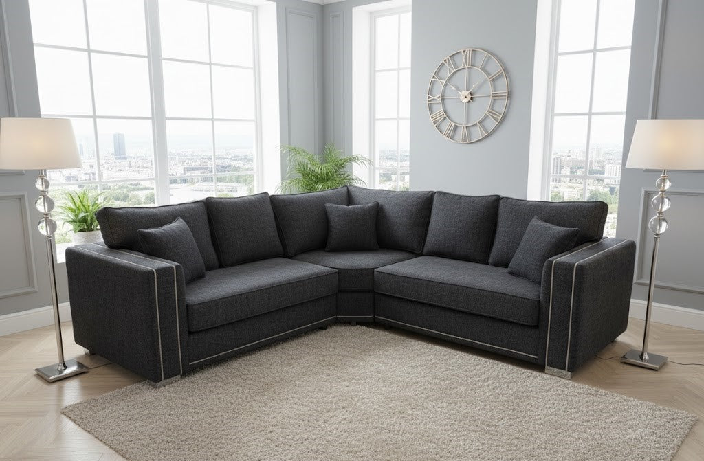 Meadow Muse Corner Sofa In Plush Velvet Fabric