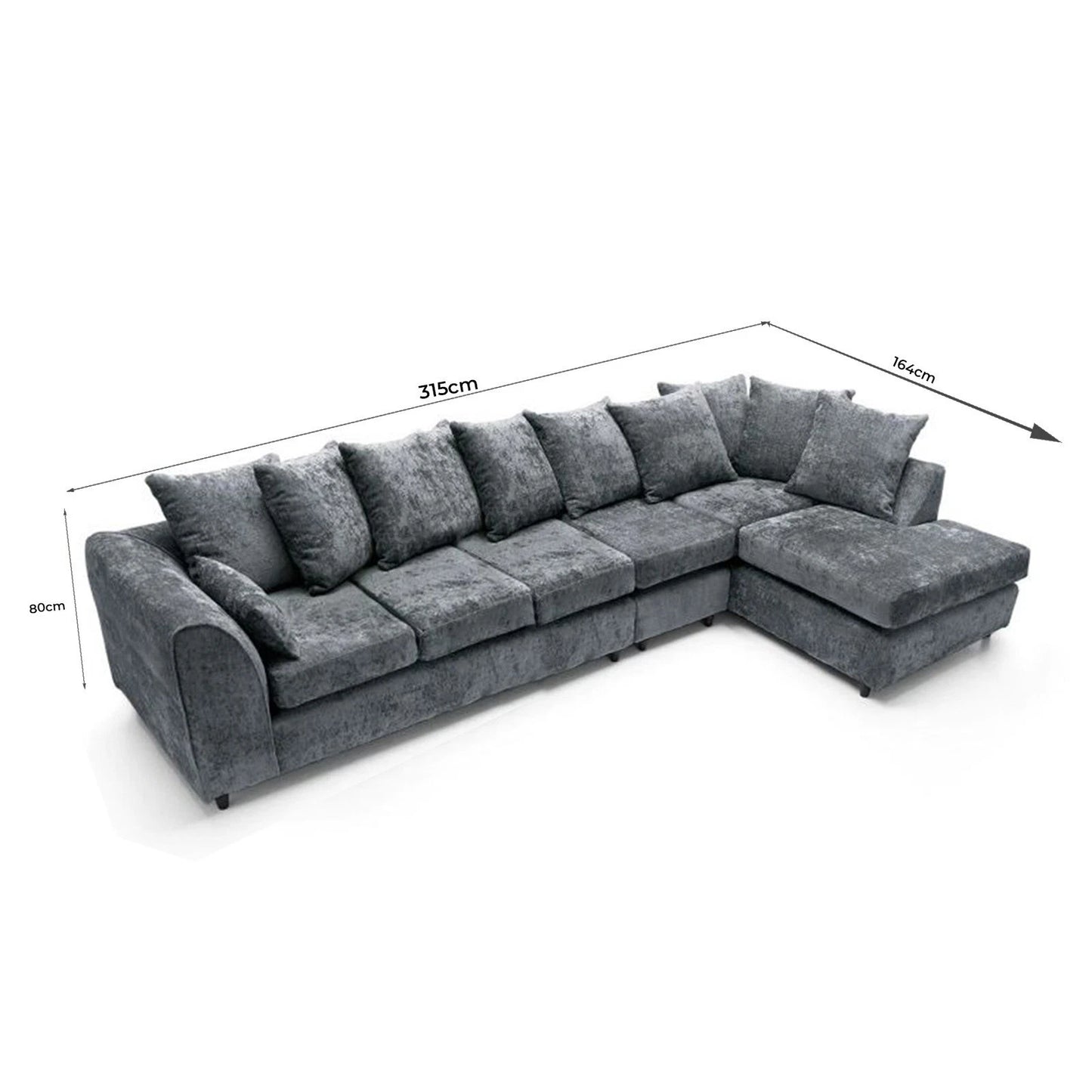 Stone Aura Right-Hand Chaise L-Shaped Sofa