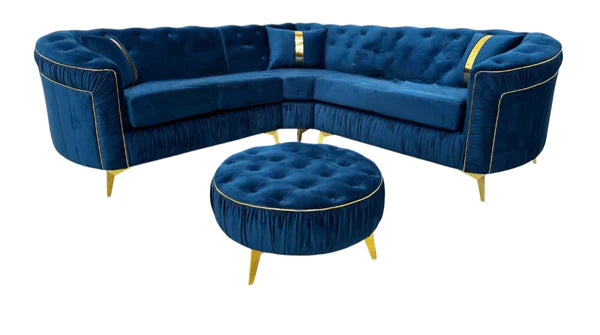Hermes Ambassador Panel Sofa with Metal Trim Accents