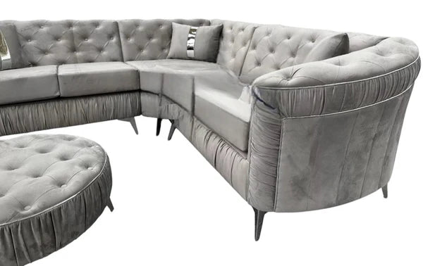 Hermes Ambassador Panel Sofa with Metal Trim Accents