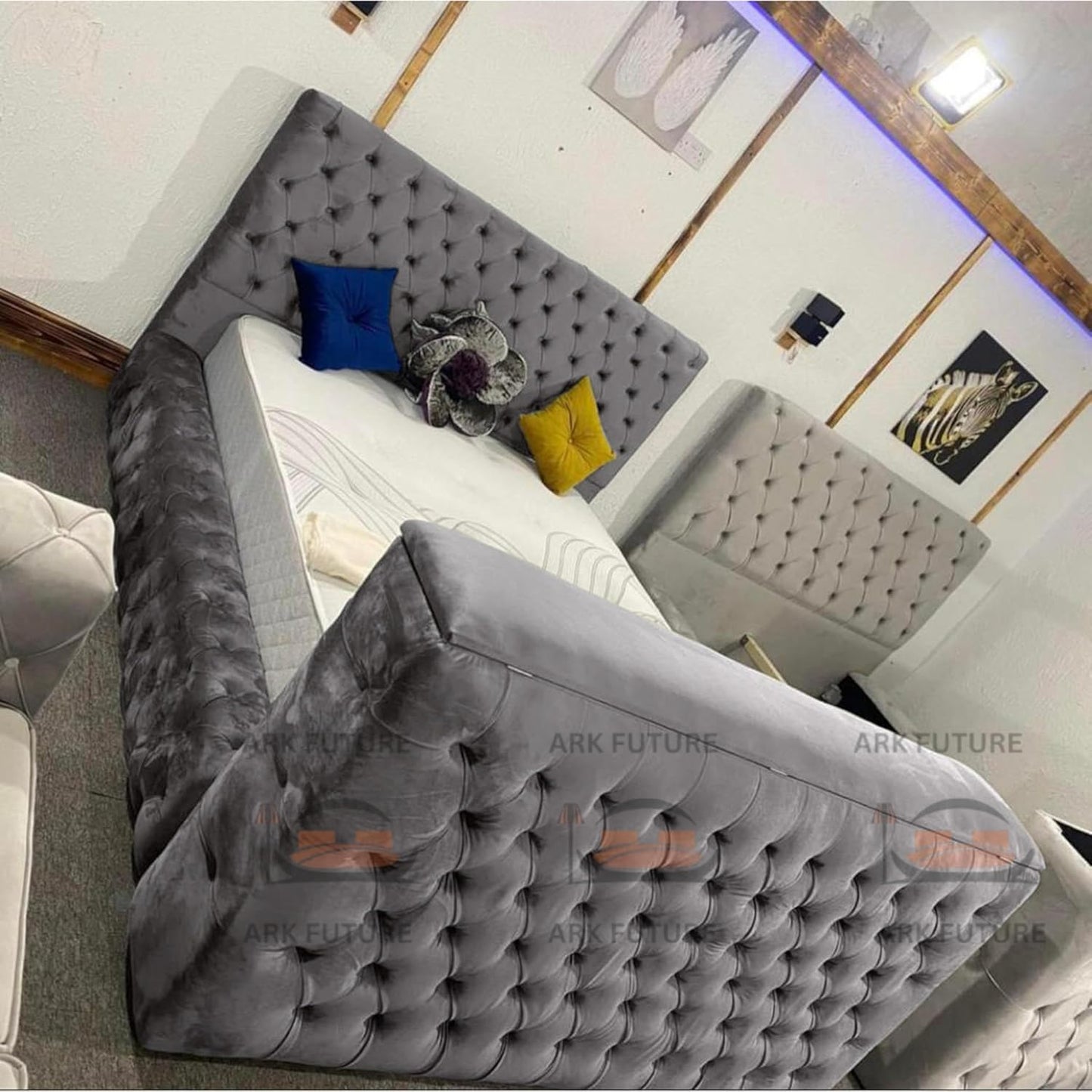 Vero Plush TV Bed Frame – Modern & Comfortable Upholstered Bed