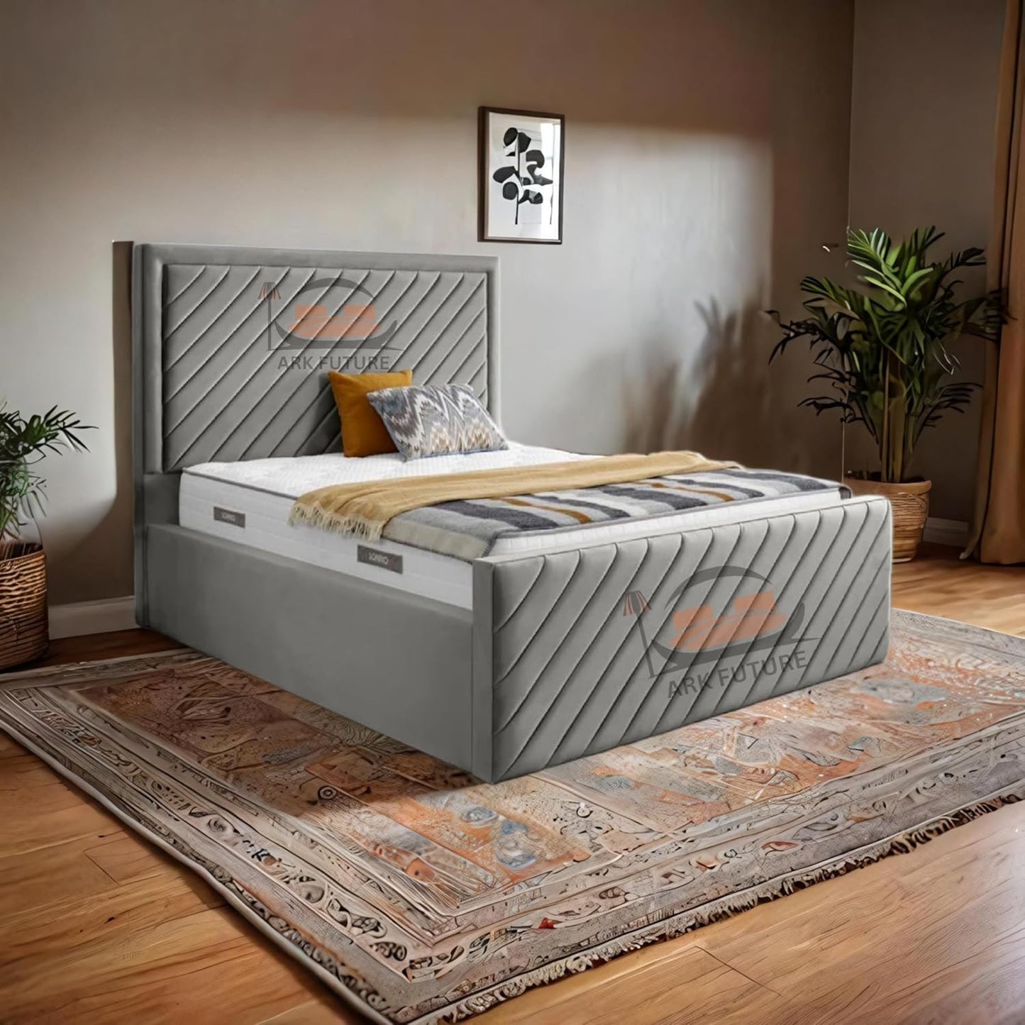 Moorcroft Upholstered Bed Frame with Plush Upholstery and Elegant Design