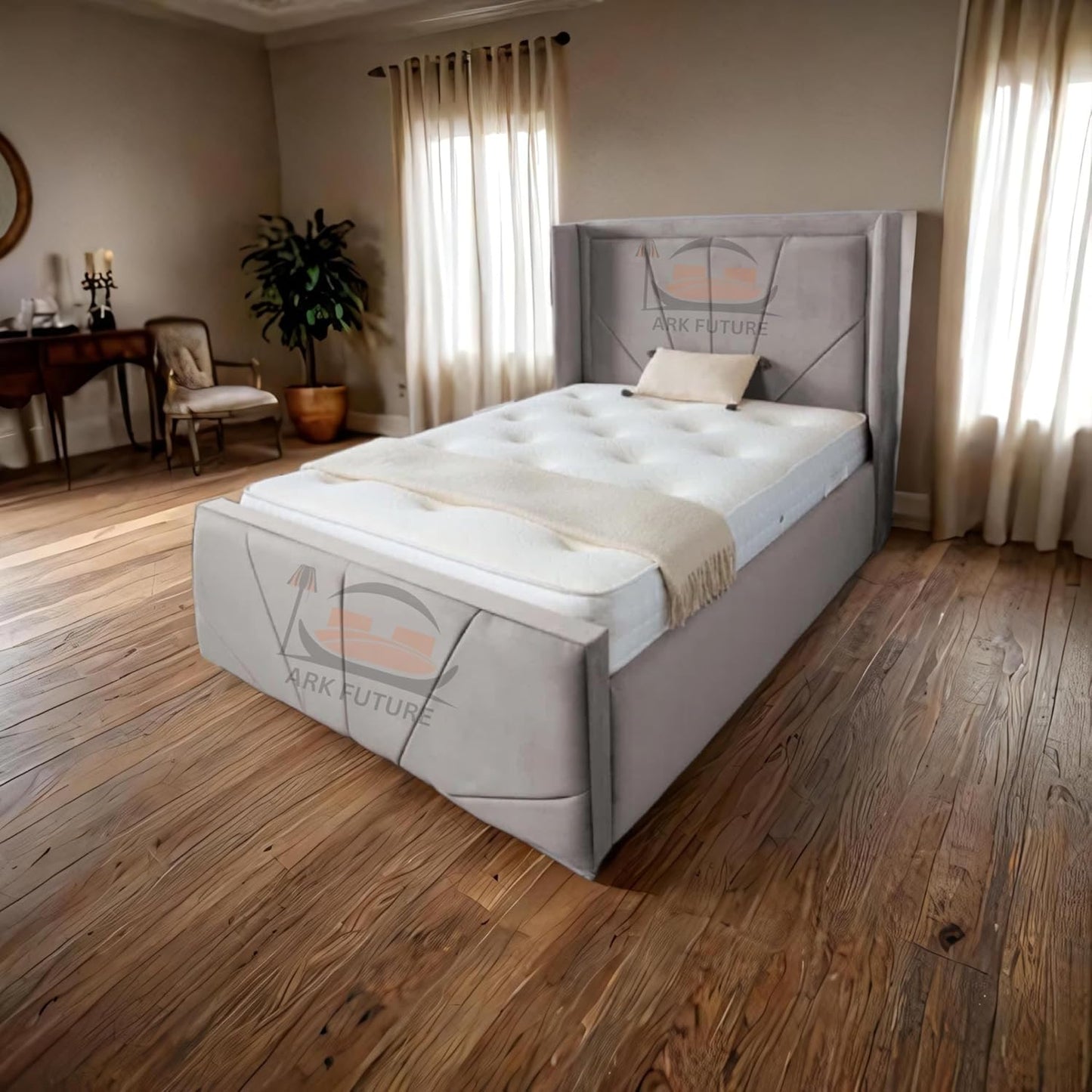 Subrise Upholstered Ottoman Bed – Lift-Up, Storage, Modern Fabric