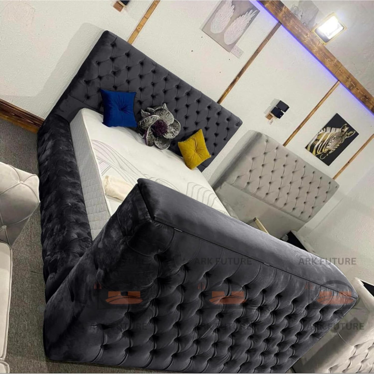 Vero Plush TV Bed Frame – Modern & Comfortable Upholstered Bed